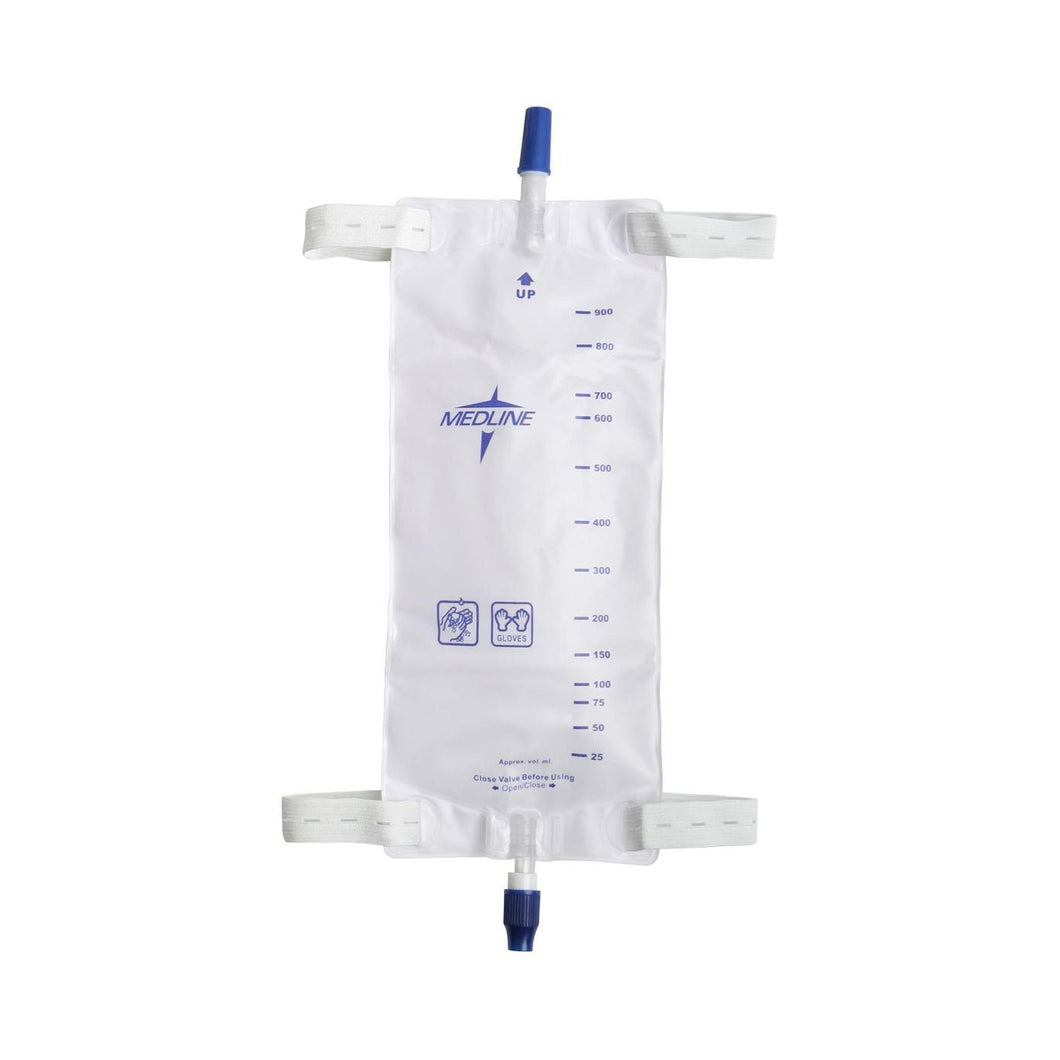 Medline Urinary Leg Bag Anti-Reflux Valve Sterile 950 mL Vinyl #DYND12578