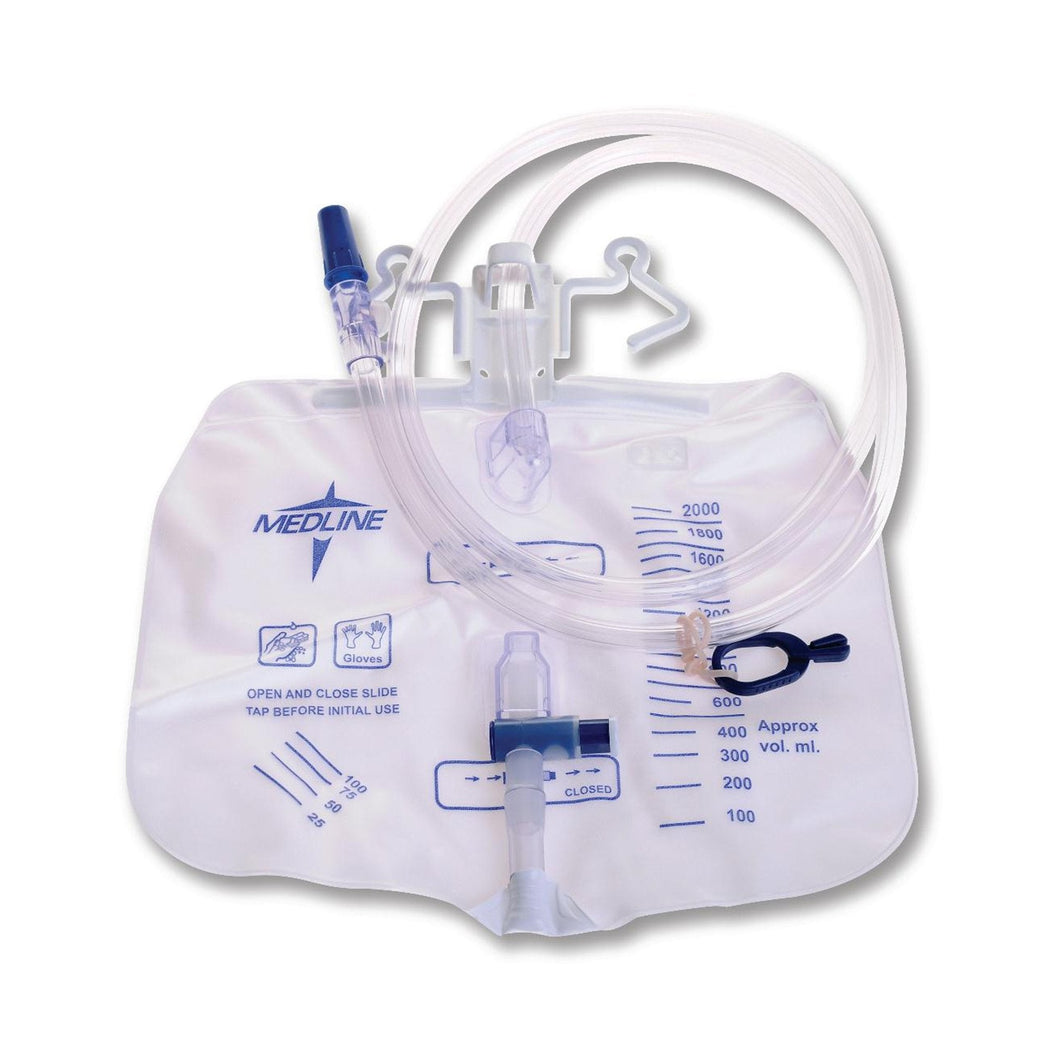 Medline Urinary Drain Bag Anti-Reflux Valve Sterile 2,000 mL Vinyl #DYND15205