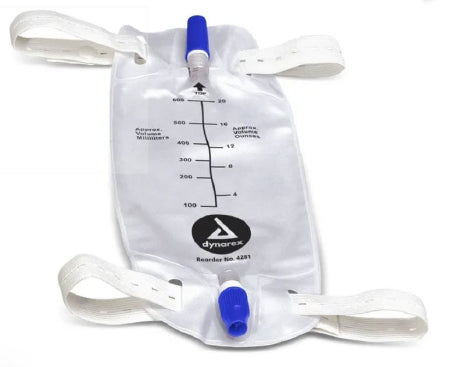 Urinary Leg Bag Dynarex Anti-Reflux Valve Sterile 600 mL Vinyl