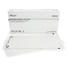 Load image into Gallery viewer, Sterilization Pouch McKesson Argent™ Sure-Check® Ethylene Oxide (EO) Gas / Steam 5-1/4 X 10 Inch Transparent / Blue Self Seal Paper / Film #73-SSP382
