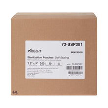 Load image into Gallery viewer, Sterilization Pouch McKesson Argent™ Sure-Check® Ethylene Oxide (EO) Gas / Steam 3-1/2 X 9 Inch Transparent / Blue Self Seal Paper / Film #73-SSP381
