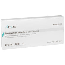Load image into Gallery viewer, Sterilization Pouch McKesson Argent™ Sure-Check® Ethylene Oxide (EO) Gas / Steam 8 X 16 Inch Transparent / Blue Self Seal Paper / Film #73-SSP387
