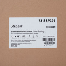 Load image into Gallery viewer, Sterilization Pouch McKesson Argent™ Sure-Check® Ethylene Oxide (EO) Gas / Steam 12 X 18 Inch Transparent / Blue Self Seal Paper / Film #73-SSP391
