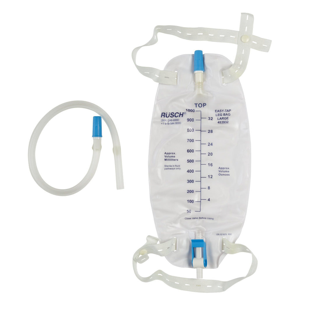 Teleflex Urinary Leg Bag Easy Tap™ Anti-Reflux Valve Sterile 950 mL Vinyl #453932