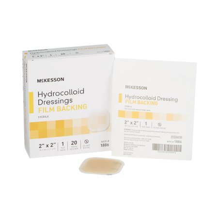 Hydrocolloid Dressing Waterproof Film Backing 2 X 2 Inch Square Hydrocolloid / Film