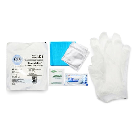 Catheter Insertion Tray Cure Medical®Catheter Insertion Kit Universal Without Catheter Without Balloon Without Catheter
