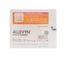Load image into Gallery viewer, Smith &amp; Nephew Foam Dressing Allevyn Gentle Border 3 X 3 Inch With Border Film Backing Silicone Gel Adhesive Square Sterile #66800276
