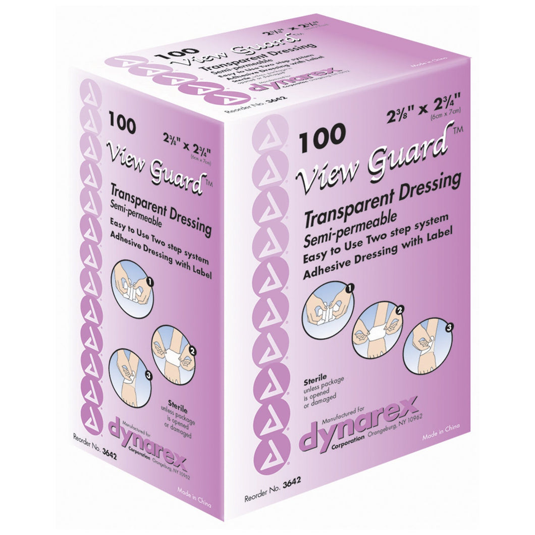 Transparent Film Dressing View Guard™ 2-3/8 X 2-3/4 Inch 2 Tab Delivery Rectangle Sterile #3642