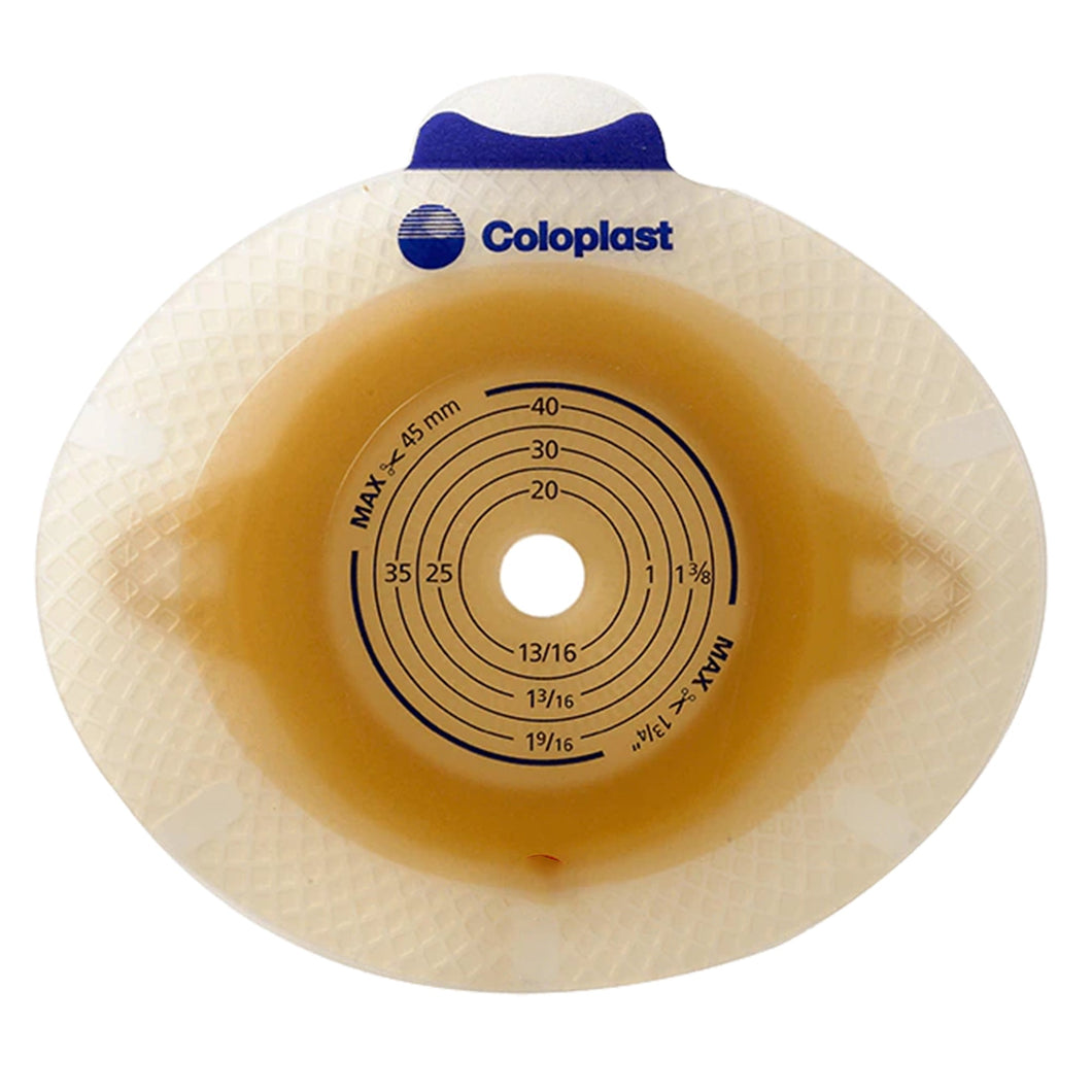 Coloplast Ostomy Barrier 10013 SenSura® Click Precut, Standard Wear Double Layer Adhesive 40 mm Flange Green Code System 1 Inch Opening