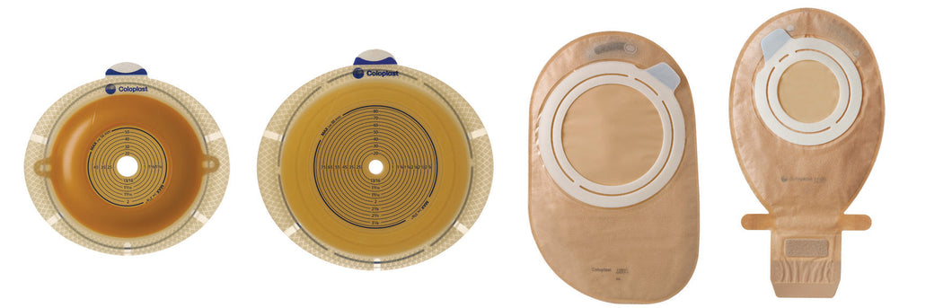 Coloplast Ostomy Barrier 10101 SenSura® Flex Trim to Fit, Standard Wear Double Layer Adhesive 35 mm Flange Green Code System 3/8 to 1-1/4 Inch Opening
