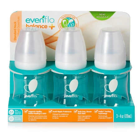 Baby Bottle Evenflo Feeding Balance + Standard Neck 4 oz. Food Grade Material