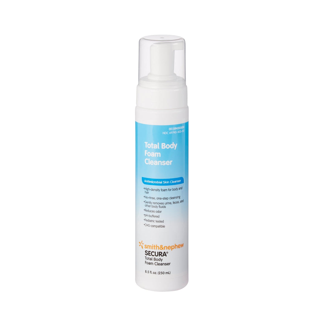 Rinse-Free Antimicrobial Body Wash Secura™ Total Body Foaming 8.5 oz. Pump Bottle Scented