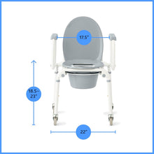 Load image into Gallery viewer, Medline Aluminum Drop-Arm Commode with 4 Locking Casters #G1-506DWX1
