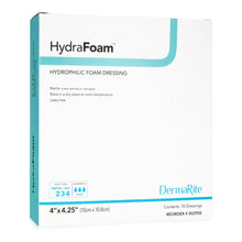 Load image into Gallery viewer, DermaRite Industries Foam Dressing HydraFoam™ 4 X 4-1/4 Inch Without Border Waterproof Backing Nonadhesive Rectangle Sterile #00295E

