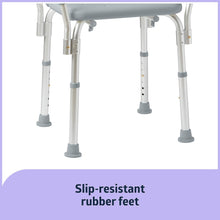Load image into Gallery viewer, Medline Shower Chair with Backrest and Padded Armrests, 350 lb. Capacity, Gray, Aluminum, #G2-100KHX1
