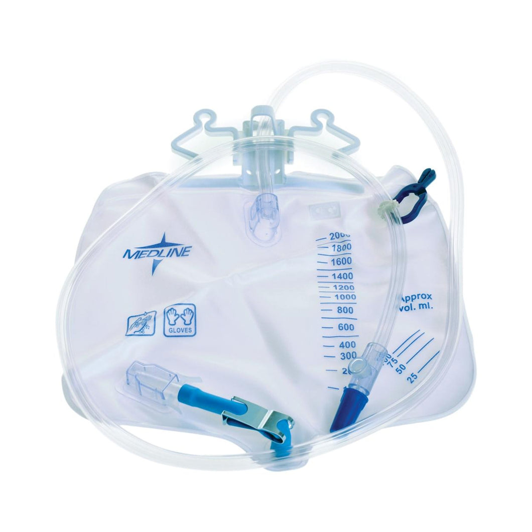 Medline Urinary Drain Bag Anti-Reflux Valve Sterile 2,000 mL Vinyl #DYND15203
