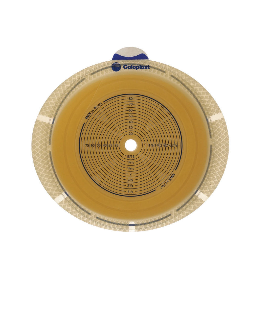Coloplast Ostomy Barrier 11308 SenSura® Flex Xpro Trim to Fit, Standard Wear Double Layer Adhesive 70 mm Flange Yellow Code System 5/8 to 2-1/8 Inch Opening