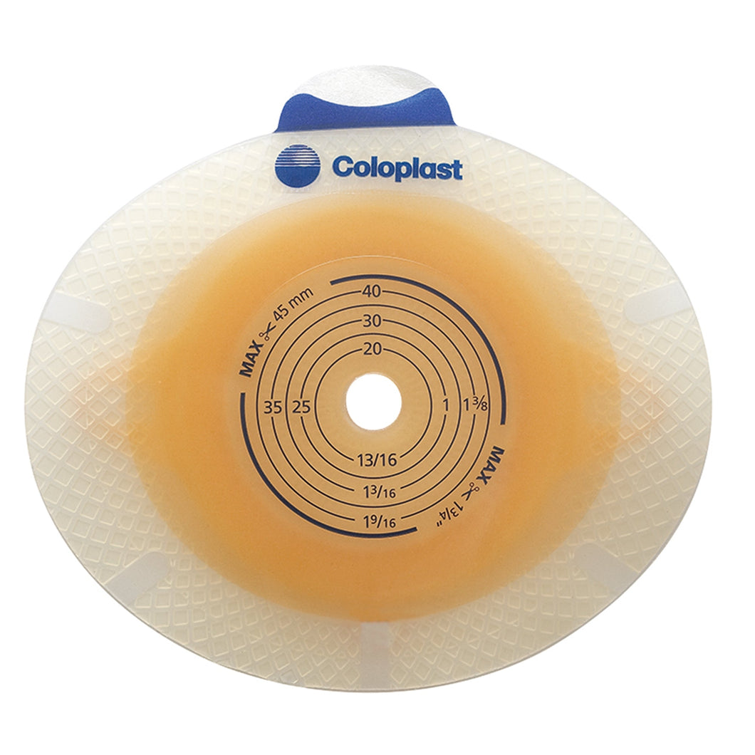 Coloplast Ostomy Barrier 10041 SenSura® Click Xpro Trim to Fit, Extended Wear Double Layer Adhesive 70 mm Flange Yellow Code System 3/8-2-1/2 Inch Opening