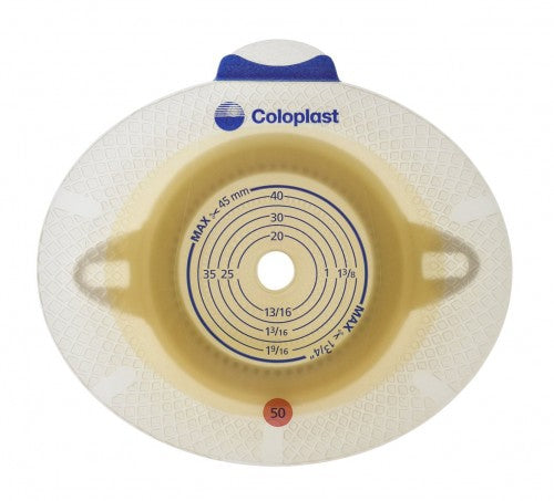 Coloplast Ostomy Barrier 10036 SenSura® Flex Xpro Precut, Extended Wear Double Layer Adhesive 60 mm Flange Blue Code System 1-9/16 Inch Opening