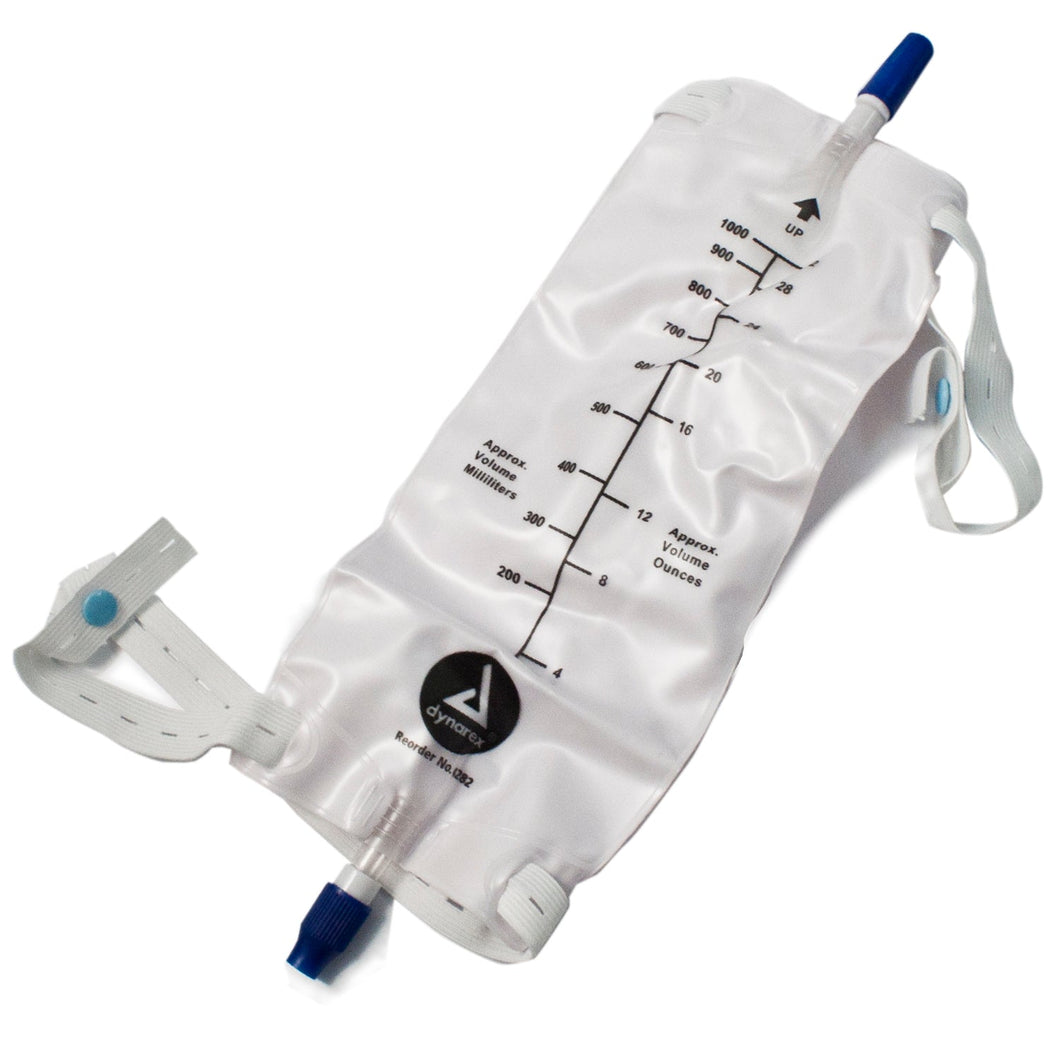 Dynarex Urinary Leg Bag Dynarex Anti-Reflux Valve Sterile 1,000 mL Vinyl #4282