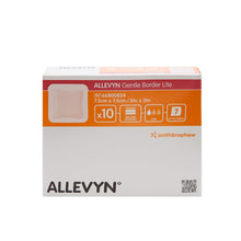 Load image into Gallery viewer, Smith &amp; Nephew Thin Foam Dressing Allevyn Gentle Border Lite 3 X 3 Inch With Border Film Backing Silicone Gel Adhesive Square Sterile #66800834
