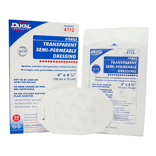Transparent Film Dressing Dukal™ 4 X 4-3/4 Inch Frame Style Delivery Oval Sterile #4112
