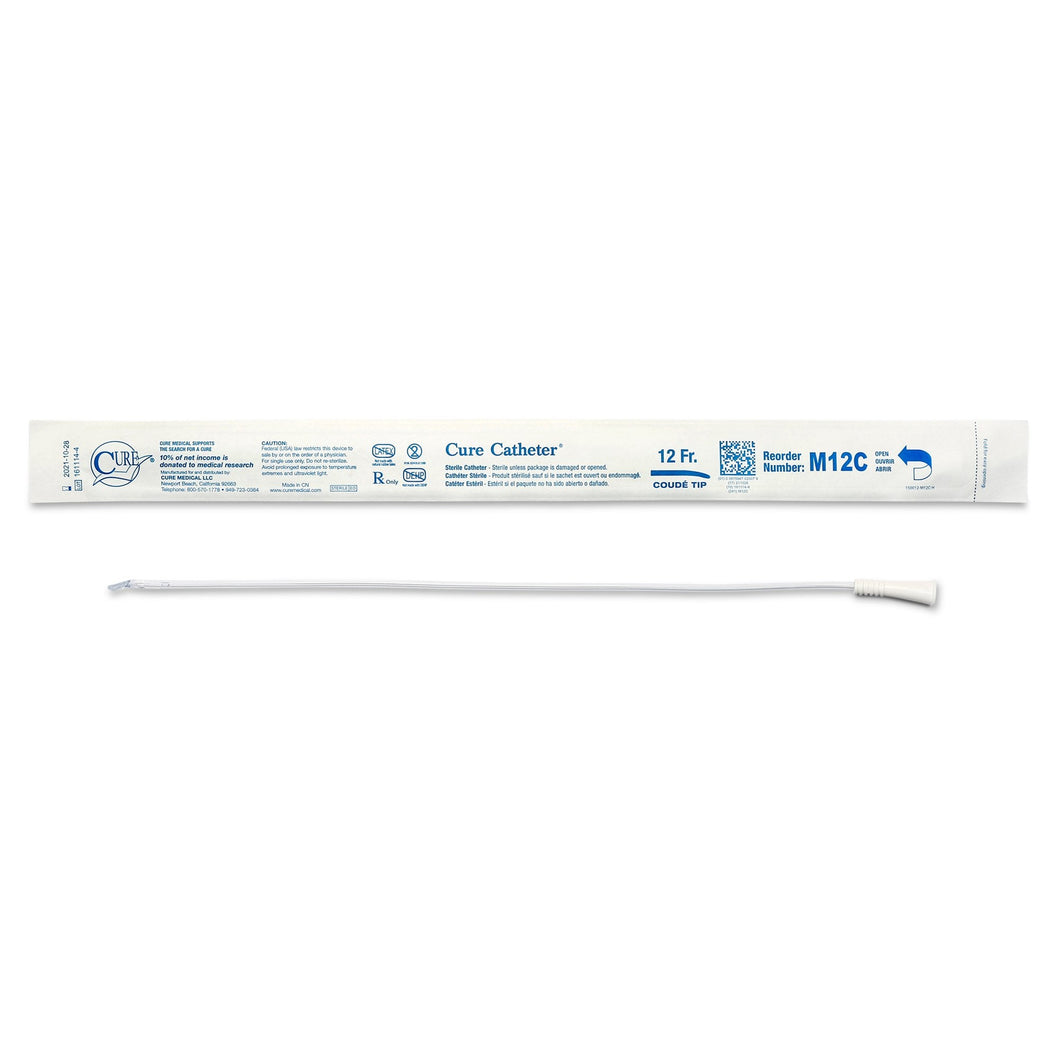ConvaTec Urethral Catheter Cure Catheter® Coude Tip Uncoated PVC 12 Fr. 16 Inch #M12C