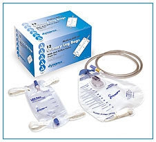 Urinary Drain Bag Dynarex Anti-Reflux Valve Sterile 2000 mL Vinyl