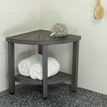 Load image into Gallery viewer, Medline Corner Aluminum and Faux Wood Bath Bench, 15.5&quot; W x 15.5&quot; D x 18&quot; H #G2-501X1
