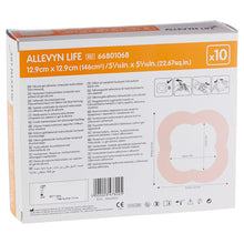 Load image into Gallery viewer, Smith &amp; Nephew Foam Dressing Allevyn Life 5--1/16 X 5-1/16 Inch With Border Film Backing Silicone Gel Adhesive Quadrilobe Sterile #66801068
