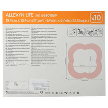 Load image into Gallery viewer, Smith &amp; Nephew Foam Dressing Allevyn Life 6-1/16 X 6-1/16 Inch With Border Film Backing Silicone Gel Adhesive Quadrilobe Sterile #66801069
