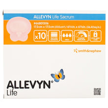 Load image into Gallery viewer, Smith &amp; Nephew Foam Dressing Allevyn Life 6-3/4 X 6-7/8 Inch With Border Film Backing Silicone Gel Adhesive Sacral Sterile #66801306
