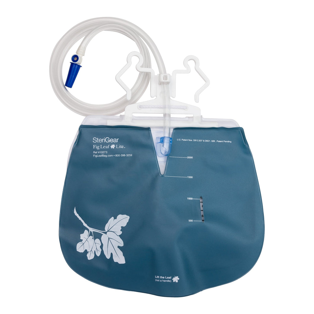 SteriGear Urinary Drain Bag The Fig Leaf™ Lite Anti-Reflux Valve Sterile 2,000 mL Vinyl #10273