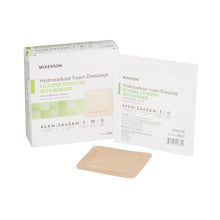 Load image into Gallery viewer, Foam Dressing McKesson 4 X 4 Inch With Border Film Backing Silicone Gel Adhesive Square Sterile #4843
