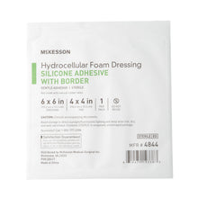 Load image into Gallery viewer, Foam Dressing McKesson 6 X 6 Inch With Border Film Backing Silicone Gel Adhesive Square Sterile #4844
