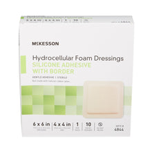 Load image into Gallery viewer, Foam Dressing McKesson 6 X 6 Inch With Border Film Backing Silicone Gel Adhesive Square Sterile #4844

