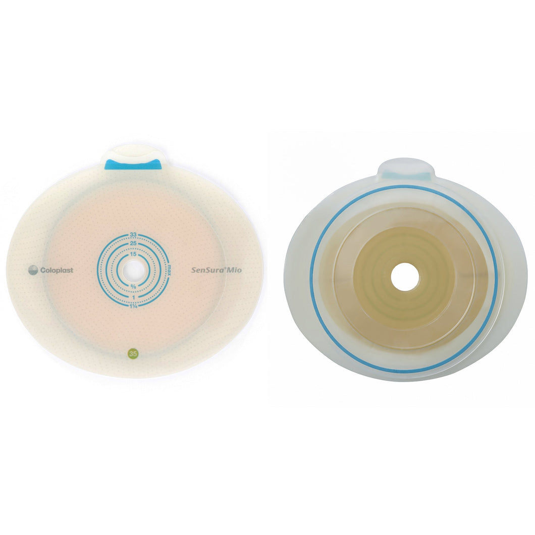 Coloplast Ostomy Barrier 10564 SenSura® Mio Flex Trim to Fit, Extended Wear Elastic Adhesive 50 mm Flange Red Code System 35 to 48 mm Opening