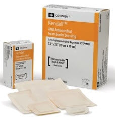 Antimicrobial Foam Dressing Kendall™ AMD 5-1/2 X 5-1/2 Inch Adhesive with Border Sterile
