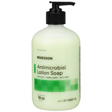 Load image into Gallery viewer, Antimicrobial Soap McKesson Lotion 18 oz. Pump Bottle Herbal Scent
