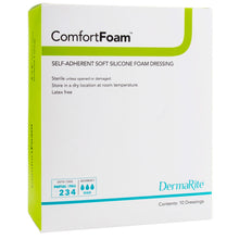 Load image into Gallery viewer, DermaRite Industries Foam Dressing ComfortFoam™ 3 X 3 Inch Without Border Film Backing Silicone Face Square Sterile #44330
