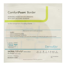 Load image into Gallery viewer, DermaRite Industries Foam Dressing ComfortFoam™ Border 7-1/5 X 7-1/5 Inch With Border Waterproof Backing Silicone Adhesive Sacral Sterile #43880
