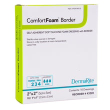 Load image into Gallery viewer, DermaRite Industries Foam Dressing ComfortFoam™ Border 2 X 2 Inch With Border Waterproof Backing Silicone Adhesive Square Sterile #43220
