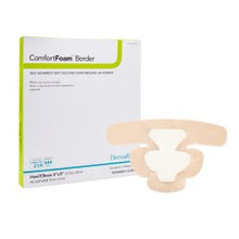 Load image into Gallery viewer, DermaRite Industries Foam Dressing ComfortFoam™ Border 5 X 8 Inch With Border Waterproof Backing Silicone Adhesive Elbow / Heel Sterile #43580
