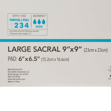 Load image into Gallery viewer, DermaRite Industries Foam Dressing ComfortFoam™ Border 9 X 9 Inch With Border Waterproof Backing Silicone Adhesive Sacral Sterile #43990
