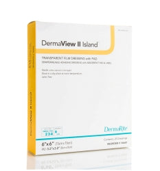 Transparent Film Dressing with Pad DermaView II™ Island 6 X 6 Inch Frame Style Delivery Square Sterile #16660