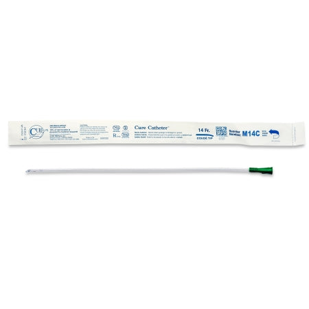 Urethral Catheter Cure Catheter® Coude Tip Uncoated PVC 14 Fr. 16 Inch