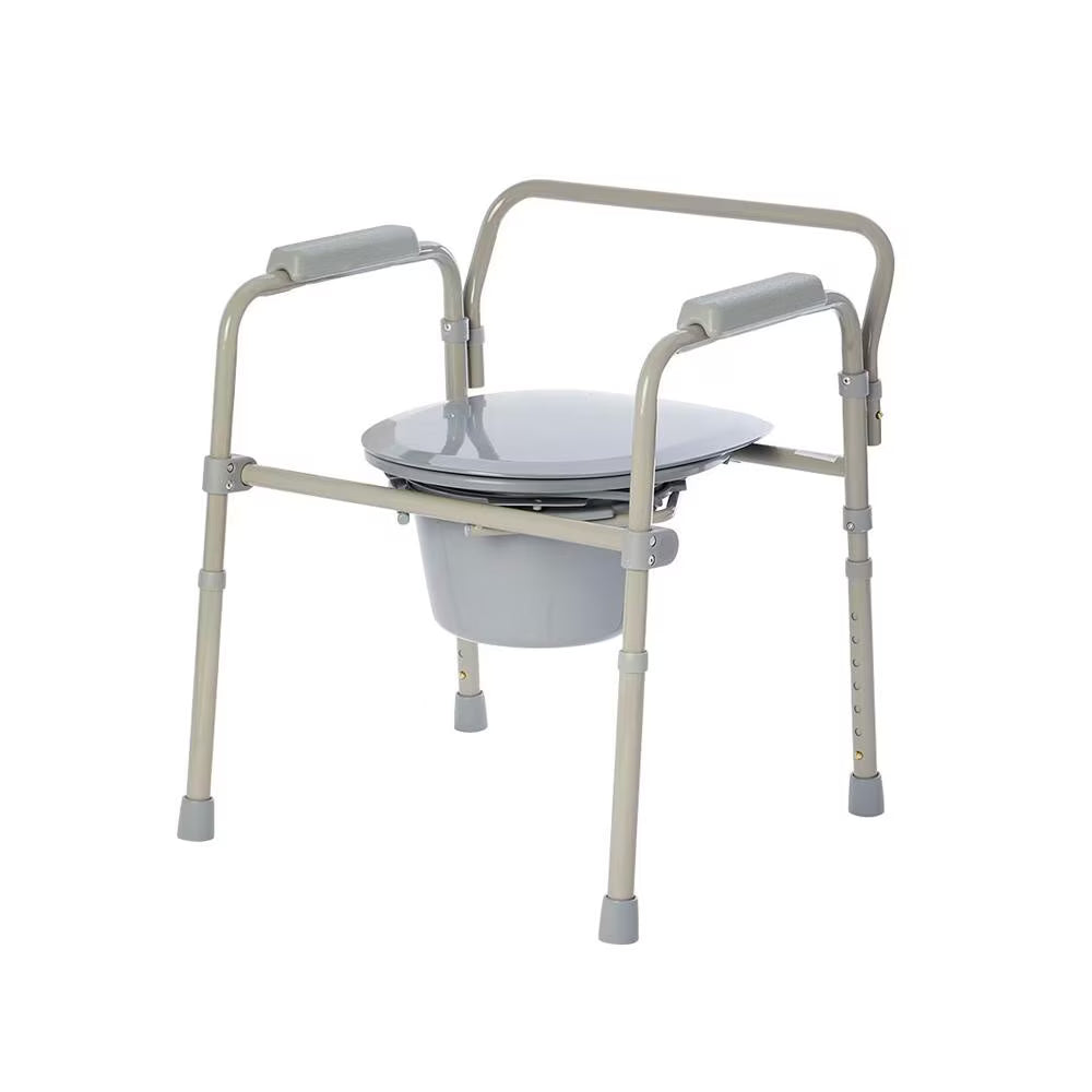 Elongated Folding Bedside Commode