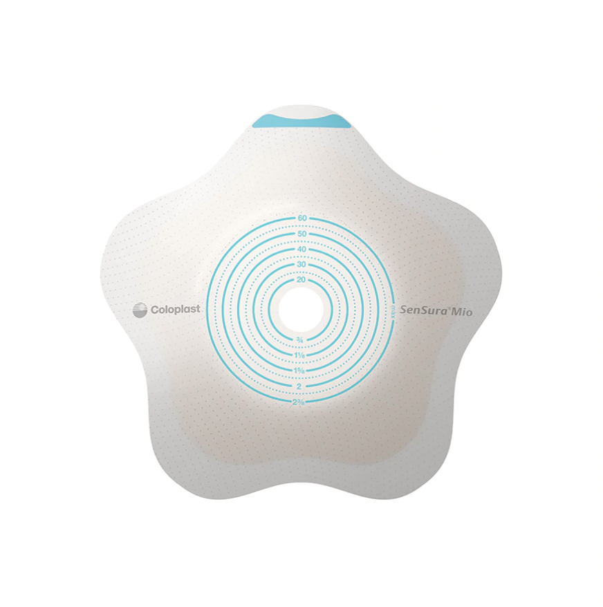 Coloplast Ostomy Barrier 18500 SenSura® Mio Convex Flip Trim to Fit, Extended Wear Elastic Adhesive 40 mm Flange Green Code System 3/8 to 1-3/4 Inch Opening