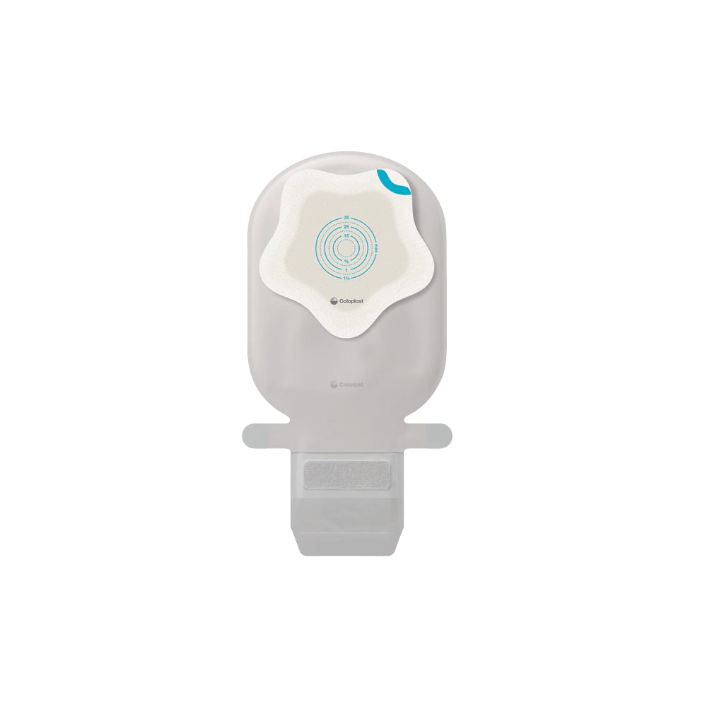 Coloplast Ostomy Pouch SenSura® 18710 Mio Kids One-Piece System Mini Length Star Shaped, Trim to Fit 0 to 35 mm Stoma Drainable