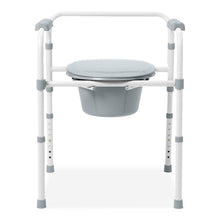 Load image into Gallery viewer, Medline 3-in-1 Folding Aluminum Elongated Commode #G1-505LX1

